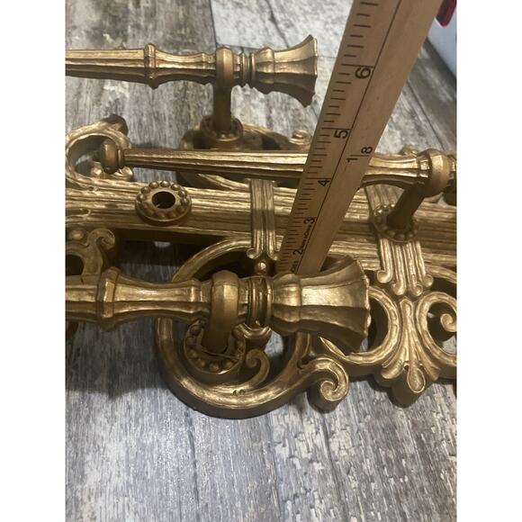 VTG HOMCO DART 4193 Gold ORNATE WALL CANDELABRA CANDLE HOLDER SCONCES - Picture 7 of 10